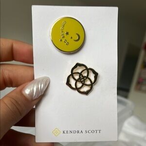 Kendra Scott Celestial Yellow and Black Floral Pins